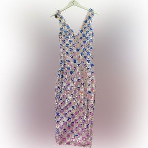 Midi checkered Sequin Dress